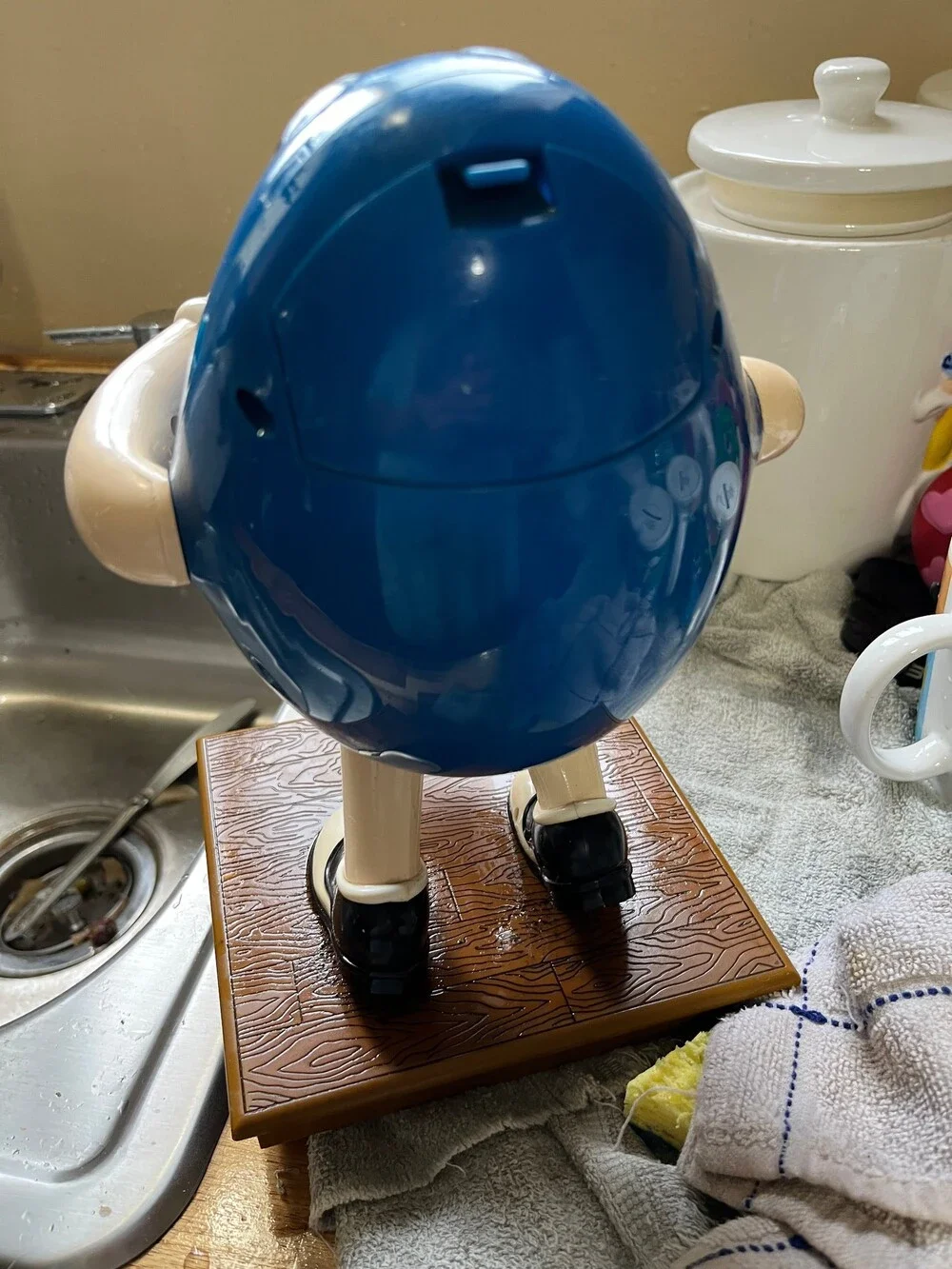 M&M Blue Character Figurine Saxophone Candy Dispenser Collectible